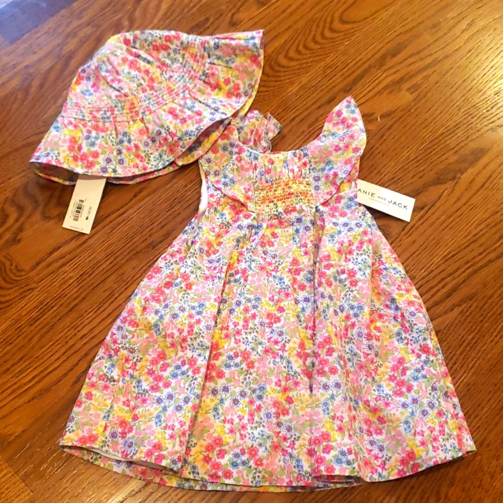 NWT Janie & Jack dress and hat